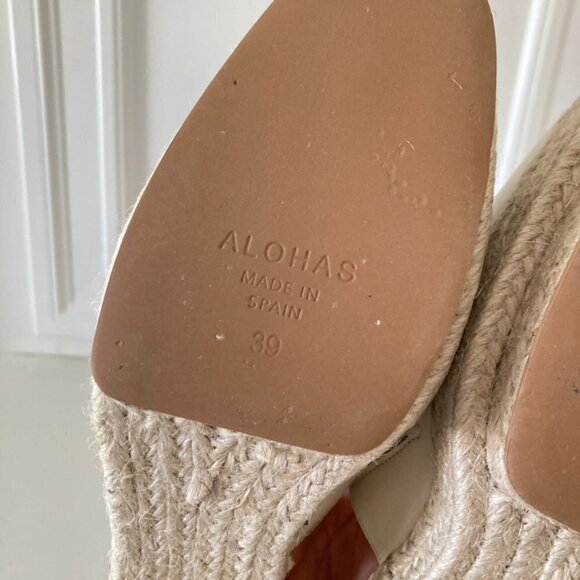 NWOT Alohas Free People Celeste Cream Leather Heeled Clogs Sz 39 - Picture 9 of 9